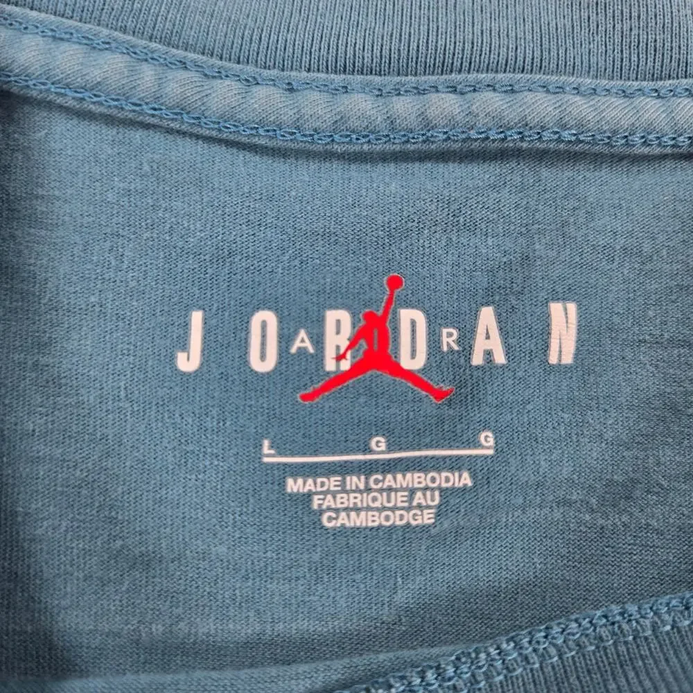 Nike Air Jordan Jumpman DNA Long Sleeve Blue Shirt‎ Men's Size Large
